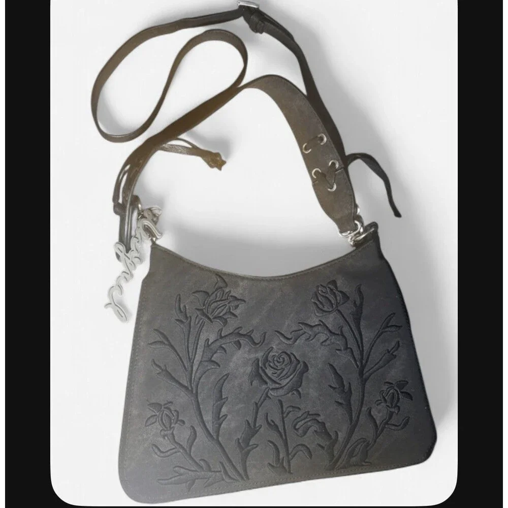 Desigual Black Floral Embroidered Shoulder Bag Adjustable Strap 25WAXP40